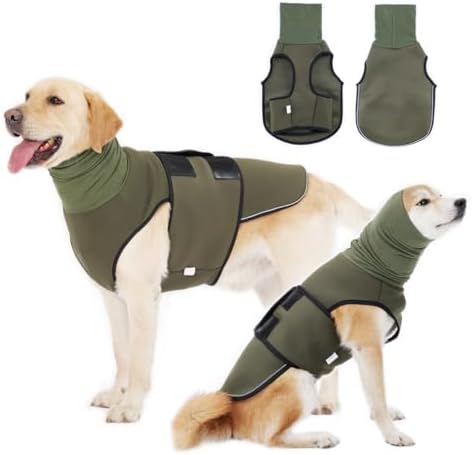 Dog Anxiety Vest,Pet Calming Hoodie Breathable Dog Anti-Anxiety Jacket for Thunder Fireworks and Separation,Green XXXL