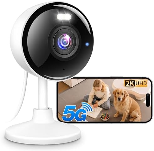 2K Security Camera Indoor, 5G & 2.4G WiFi Camera for Baby/Pet Monitoring