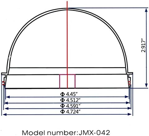 JMX Acrylic/PC CCTV Replacement Clear Camera Dome Cover Security Camera Housing Pet Dog Fence Window Skylight Window (4.2 Inches, Transparent)