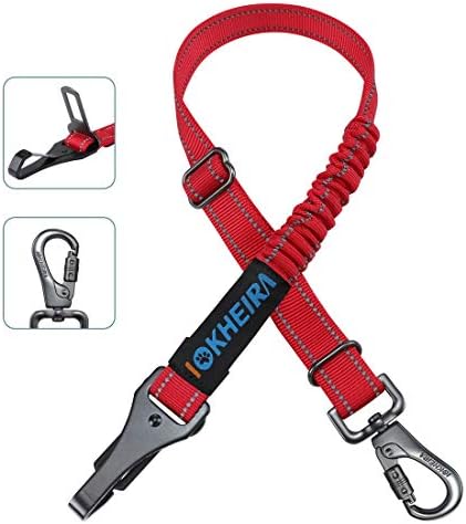 IOKHEIRA Dog Seat Belt 3-in-1 Car Harness - Red