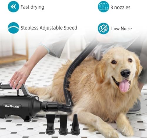 Dog Dryer High Velocity Pet Dog Grooming Force Hair Dryer/Blower | High velocity force blower dryer for professional dog pet grooming,black sherbao SMD-06P