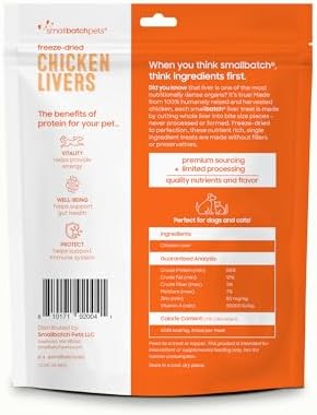 smallbatch Freeze Dried Free-Range Chicken Liver Dog & Cat Treats 3.5oz