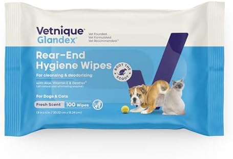 Vetnique Glandex Advanced Anal Gland Chews & Rear End Dog Wipes Bundle