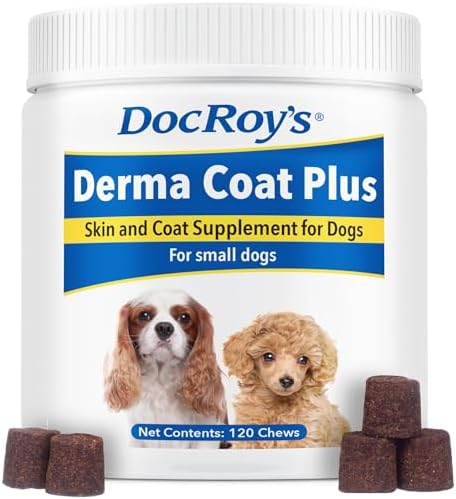 Doc Roy's Derma Coat Plus Omega 3-6-9 Soft Chews for Small Dogs, 120ct