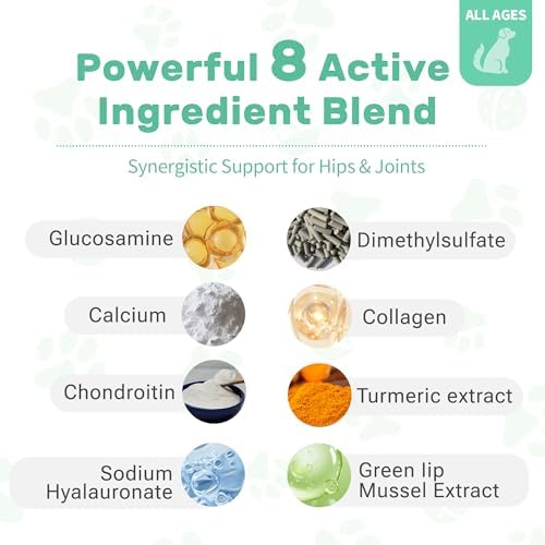 Dog Hip and Joint Supplement, Glucosamine Chondroitin Chews with Green Lipped Mussel Omega 3 Collagen Support Joint Flexibility Pain Relief, Joint Supplements for Small Large Breeds Dogs, 90 Count