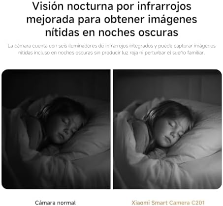 XIAOMI Smart Camera C201, 1080p Indoor Security Camera with Physical Lens Shielding, 360° Panoramic View, AI Human & Pet Detection, Full-Color Night Vision, Wi-Fi 6, Works with Google Assistant, 1pack