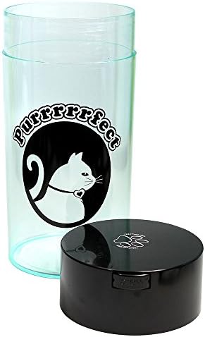 Tightpac Pawvac 5 to 24 Ounces Container, Airtight Pet Food and Treats Storage Jar - Patented Vacuum Seal Container for Pet Food, Treats and other Dry Goods - Clear with Cats
