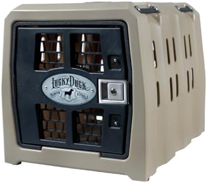 Lucky Dog Kennel, Durable Crash Tested Portable Dog Crates, Medium, Tan