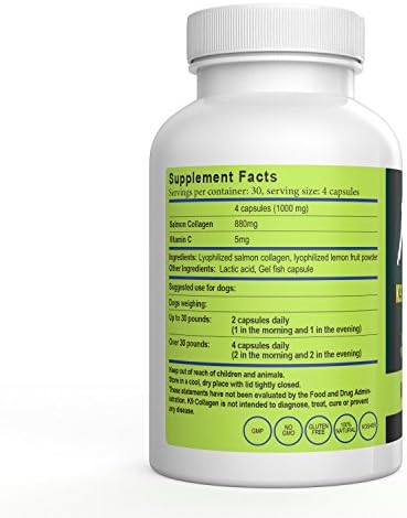 Salcoll K9 Collagen Hip & Joint Supplement for Dogs - Supports Healthy Joints Cartilage & Skin Vitamins for Dogs - Aids Muscle Regeneration Boosts Collagen Production for Better Overall Health