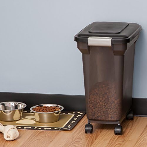 IRIS USA Dog Food Storage Container, Up to 22 lbs, Smoke