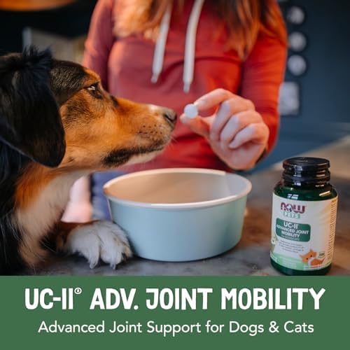 Now Pets, UC-II® Advanced Joint Mobility for Dogs and Cats, Veterinarian formulated, Help Maintain Cartilage and Connective Tissue*, 60 Chewable Tablets (60 Grams)