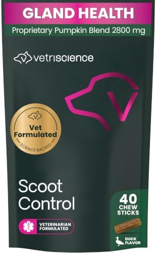 VetriScience Scoot Control Chews for Dogs, Duck, 40 Count