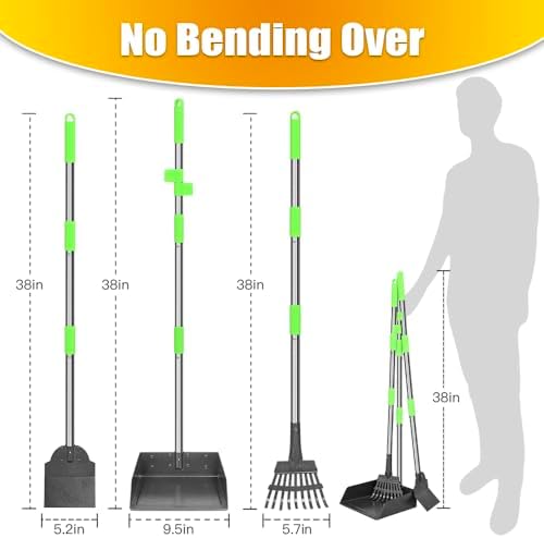 Extra Large Pooper Scooper rake & Tray & Shovel + Standard Pooper Scooper rake & Tray