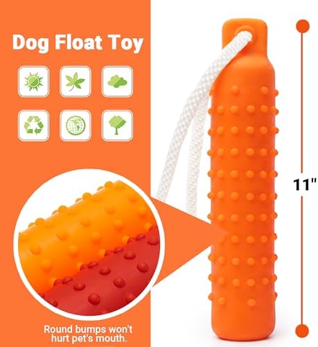 Dog Water Toys, 2 Pack Floating Bumper Fetch Toy Dummy | Interactive Retrieving Training Float Pet Rope Toy for Pool, Lake Outdoor Small Medium Large Dogs
