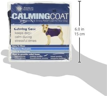 AKC - American Kennel Club Anti Anxiety and Stress Relief Calming Coat for Dogs, Essential for Thunderstorm season and 4th of July Fireworks- Blue, X-Small