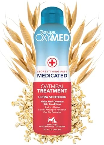 TropiClean Oxymed Medicated Cat & Dog Conditioner for Itchy Skin, 20oz