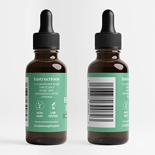 Lolahemp Hemp Oil for Dogs & Cats - Made in USA at Family Farm - Natural Hemp Oil for Joint Support, Promoting Mobility, Relieving Discomfort and Calming Supplement for Promoting Relaxation
