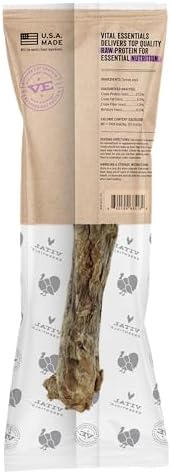 Vital Essentials Freeze-Dried Raw Turkey Neck Dog Treat & Natural Chew, 2-Pack | Single Ingredient Dog Treat for Medium Chewers | Made in USA