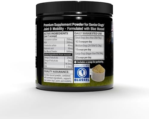 Scoop A Day for Senior Dogs | Daily Supplement Powder with Blue Mussel | Joint, Mobility & Vitality Support for Aging Dogs | Easy Meal Topper