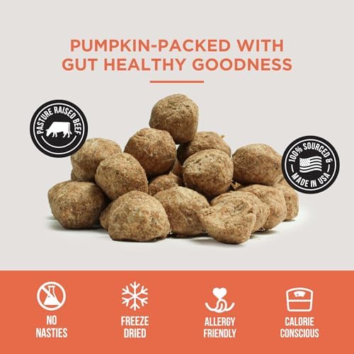 Natural Rapport Freeze-Dried Pumpkin Meatballs, Beef & Turkey, 4 oz