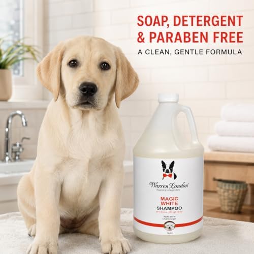 Warren London Magic Bright Whitening Dog Shampoo for White Coats, 1 Gallon