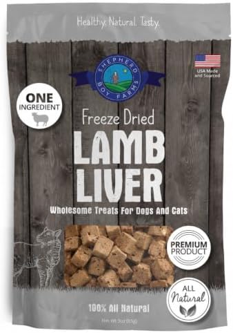 Shepherd Boy Farms Freeze Dried Lamb Liver, Dog and Cat Treats, 3oz