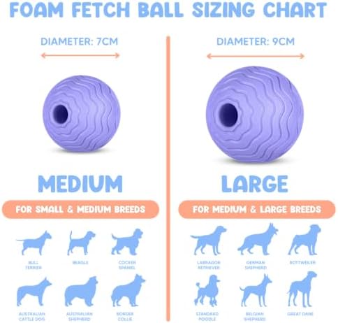 Foam Fetch Ball for Dogs – Durable EVA Foam Dog Ball, Interactive Chew Toy for Dogs, Lightweight Floating Ball for Water, Pool & Outdoor Fetch Games (Purple, Large)