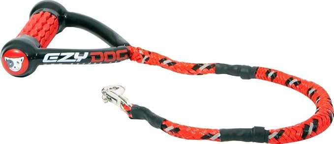 EzyDog Cujo, Short Shock Absorbing Bungee Dog Leash - 25", Red | 6 Inches of Stretch, Short Leash Gives More Control Over Heavy Pullers, Pyramid Pull System, Comfortable Handle