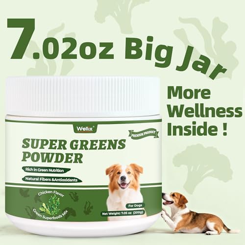 Wellix 7.02oz Super Greens Powder with Organic Spirulina, Chlorella&Spinach