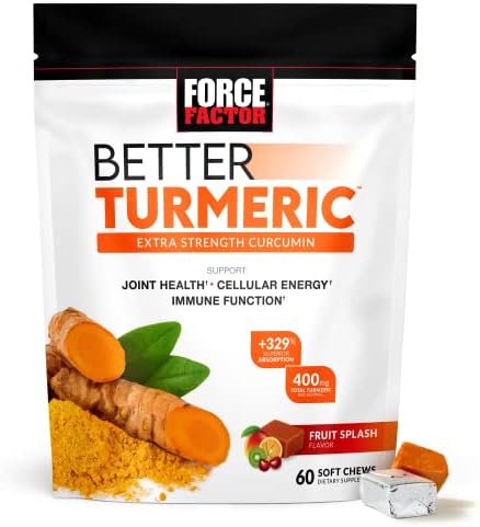 Force Factor Amazing Ashwa for Stress Relief + Better Turmeric Joint Support + Total Beets Heart-Healthy Energy Soft Chews (60 Chews Each)