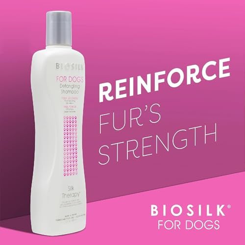 BioSilk for Dogs Silk Therapy Detangling Dog Shampoo, 12 Fl Oz, 2-Pack | Coconut oil and silk proteins, dematting formula, paraben-free, pH balanced for all coats
