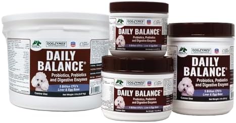 Dogzymes Probiotic Daily Balance - Supplies Nutritional Support and Live microorganisms for intestinal Well-Being as Well as enzymes for Proper Digestion. Liver and Egg Base. (2 Pound)