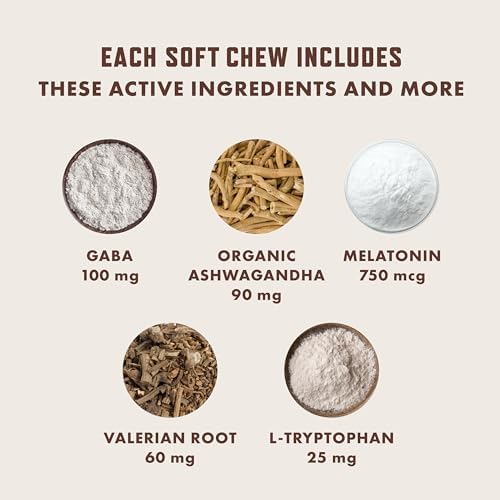 Rocco & Roxie Calming Chews for Dogs, Melatonin, Valerian, 60-Pack, 60ct