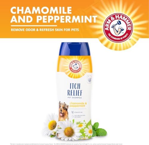 Arm & Hammer Itch Relief Dog Shampoo, Chamomile & Peppermint, 20 Oz, 2-Pk | pH-balanced formula, chamomile and peppermint, free of sulfates and parabens, soothes dry and itchy skin daily
