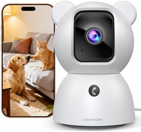 2.5K Camera for Home Security, Non-Subscription AI Human/Pet/Crying Detection, 4MP Dog/Cat/Pet Camera Indoor with Phone App, Pan Tilt 2.4G WiFi Indoor Cameras, IR Night Vision, Full Duplex 2-Way Audio