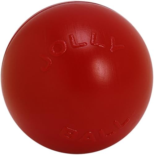 Jolly Pets Push-n-Play Ball Dog Toy, 14 Inches/Extra-Large, Red All Breed Sizes | Extra-large 14 inch durable push ball for XL dogs, fill with sand or water to adjust weight, floats, made in the USA