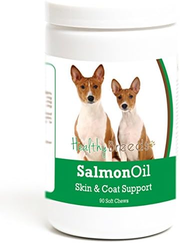 Healthy Breeds Basenji Salmon Oil Soft Chews 90 Count, Brown