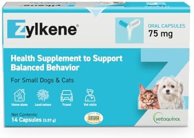 Vetoquinol Zylkene Calming Support Supplement for Small Dogs and Cats, Small
