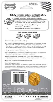 Nylabone 2 Pack of Allergen-Free Peanut Butter Flavor Comfort Hold Power Chew Bone, Giant, Dental Chew Dog Toy