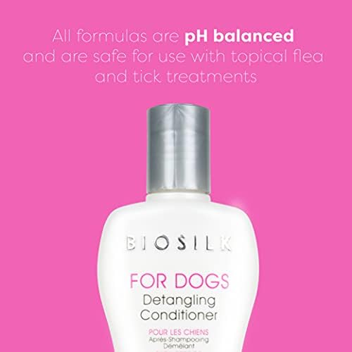 BioSilk for Dogs Silk Therapy Detangling Conditioner, 12 Fl Oz | Smooths knots and tangles for soft, manageable coats, supports routine grooming and brushing
