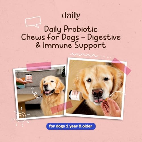 Probiotics for Dogs, Gut Health, Digestive Support & Occasional Diarrhea Relief - Turkey Flavor - 30 Soft Chews