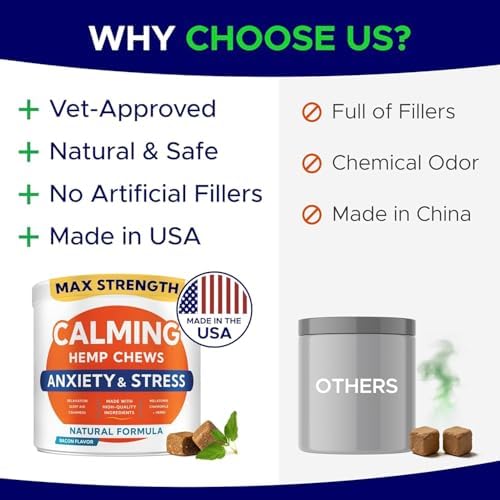 Advanced Calming Chews for Dogs, Hemp, Melatonin, 120-Pack, 120Ct