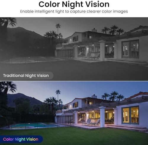 AOQEE 2K Cameras for Home Security, Indoor/Outdoor, Full Color, C1 2Pack