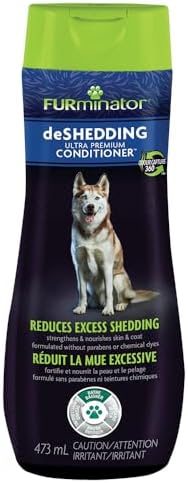 FURminator Ultra Premium deShedding Conditioner for Dogs, 16 oz | Reduces Excess Shedding, Conditioners Nourish Skin & Coat, Helps Remove Wet Dog Smell, No Parabens or Dyes, Fresh Scent