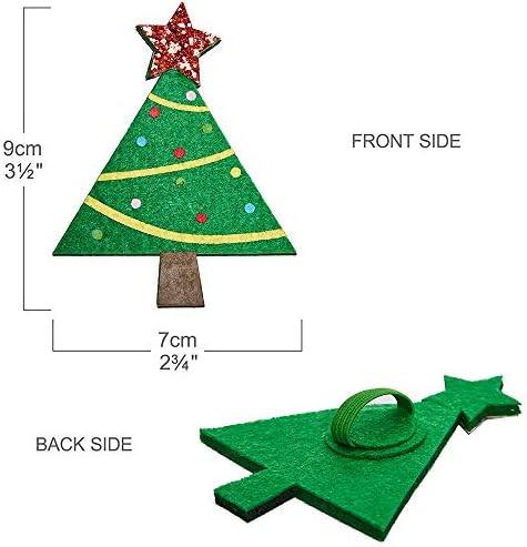 Blueberry Pet Festive Christmas Tree & Snowman Dog Collar, Small Adjustable 12"-16", Eco-Friendly Glitter Décor Holiday Collar for Small Dogs
