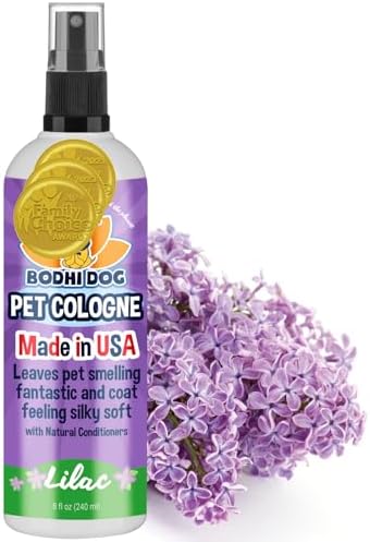 Bodhi Dog Premium Dog Cologne - Deodorizing Dog Perfume & Conditioner for Dogs & Cats - Natural Long Lasting Spray - Keeps Pets Fresh All Day - Gentle & Safe Formula, Made in USA (Lilac 8 Fl Oz)
