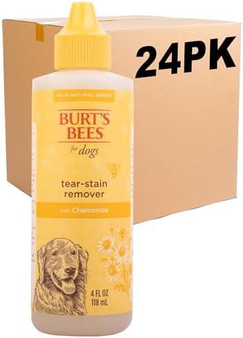 Burt's Bees for Pets Dog Tear Stain Remover with Chamomile, 4 fl oz, 24-Pk