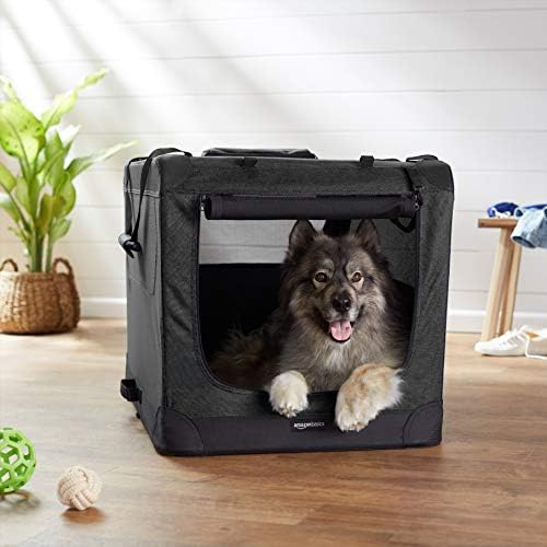 Amazon Basics Foldable Portable Soft Pet Dog Crate Carrier Kennel, 36 x 24 x 24 inches, Black