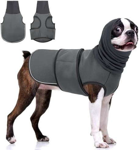 KOESON Reflective & Soft Dog Anxiety Vest with Ear Wraps for Thunderstorm