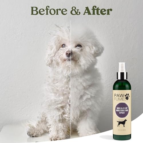 PAWFUME Skin & Coat Detangler Spray for Dogs, 2-Pack | Soothe dry itchy coats with non-toxic chamomile & oat formula, fatty acids & vet-certified Dog Detangler Spray Dematting care